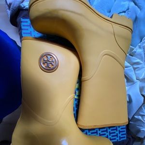 Tory Burch Yellow Rain Boots